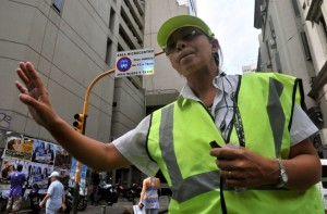 Prohibido el transito en el microcentro de la ciudad de Buenos Aires, Argentina