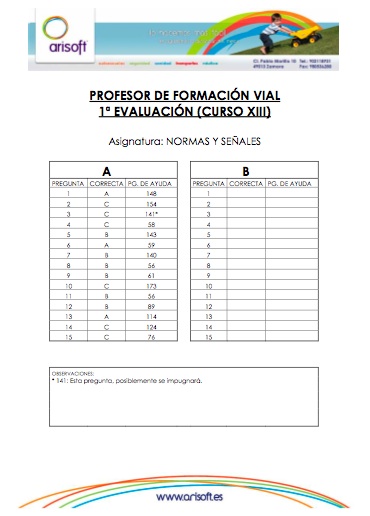 Correctores de la primera evaluación del examen de profesor de autoescuela I